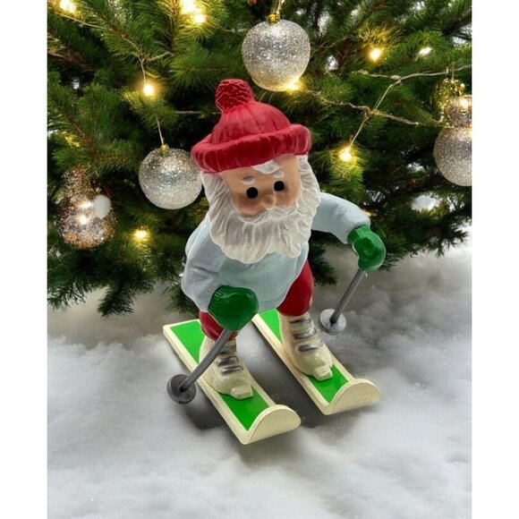 Hallmark Keepsake Snowplow Santa Christmas Tree Ornament Skier Winter Skiing - Picture 1 of 10